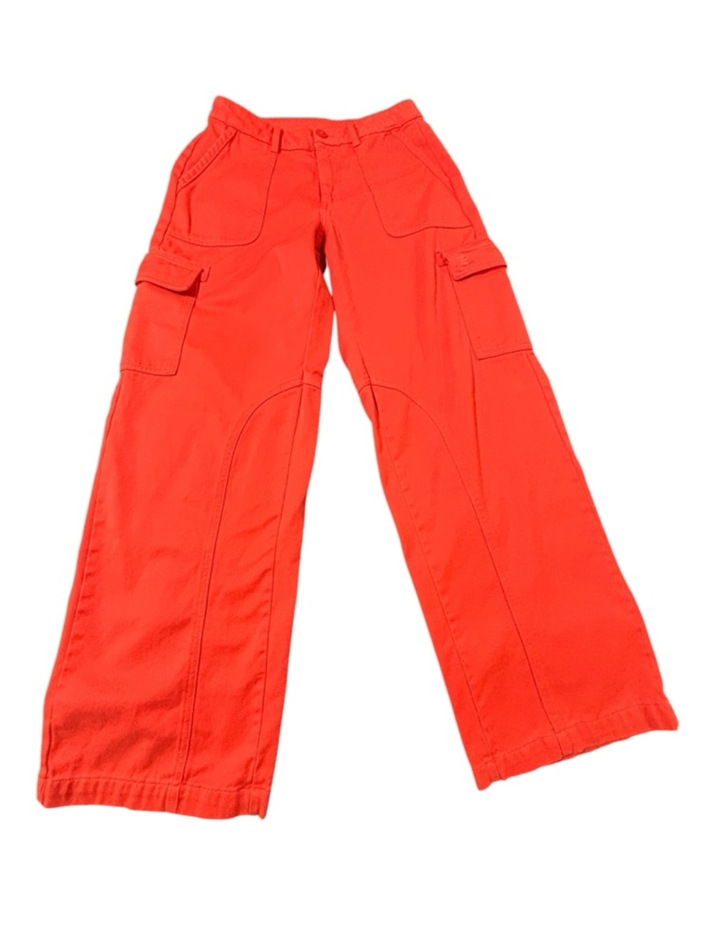 Victoria’s Secret Wide Leg Cargo Pants - Bright Red Orange